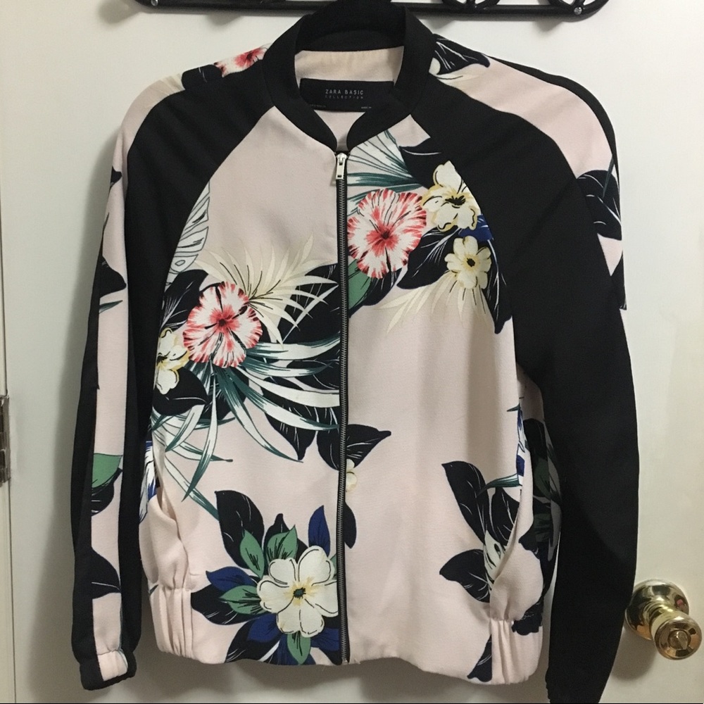 Zara Floral Bomber Jacket